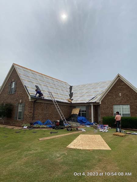 Full roof replacement on brick home in Collierville